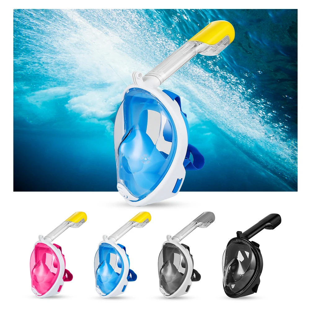 

Full Face Scuba Diving Mask Anti Fog Goggles With Camera Mount Underwater Wide View Snorkel Swimming Mask Diving Equipment