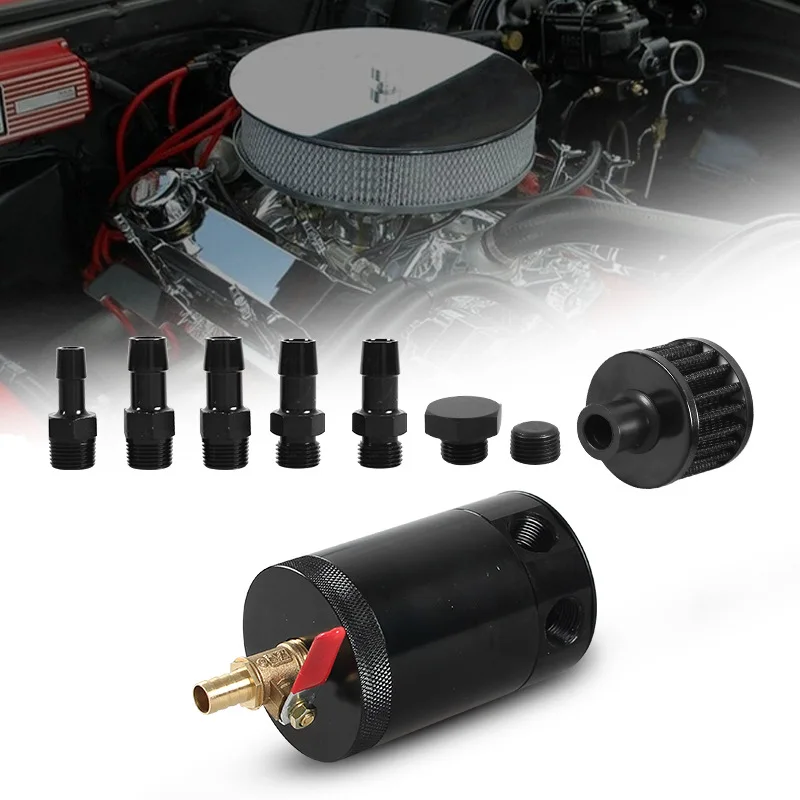 

Car Two-hole High Double Channel with Air Filter Breathable Engine Oil Jug Engine Oil Breathable Pot Exhaust Gas Circulation Pot