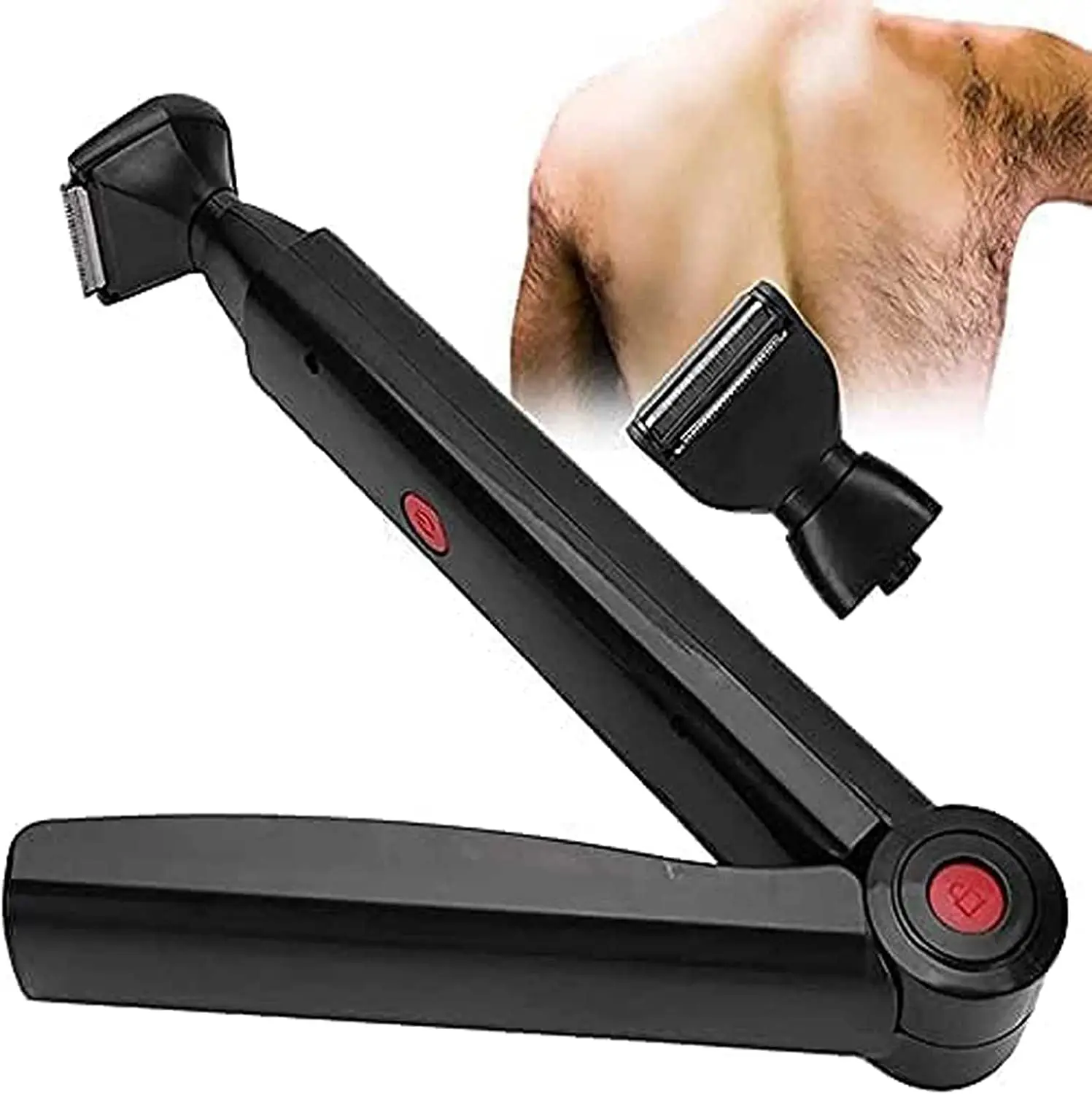 Usb Rechargeable Big Blade Trimmer 2 In 1 Foldable Back Shaver Men Hair Remover