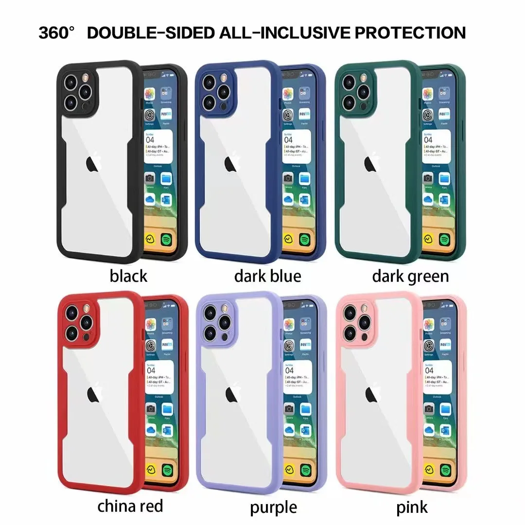 

360 Full Protective Cases For IPhone 13 12 Mini 11 Pro XR XS Max Double Silicone Clear Soft Cover For IPhone 6S 7 8 Plus