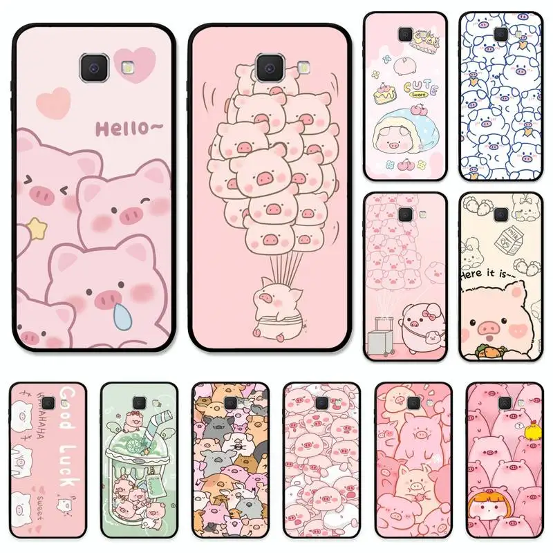 

Cute Pink Pig Cartoon Phone Case for Samsung J8 J7 Core Dou J6 J4 plus J5 J2 Prime A21 A10s A8 A02 cover