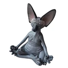 Причудливая статуэтка Будды Сфинкса кошки, статуэтка для медитации, йоги, счастливое искусство, скульптуры, наружные садовые статуэтки # A3