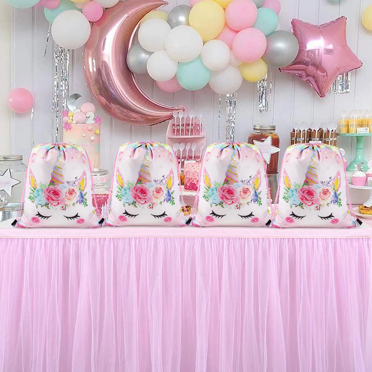 Сумка для хранения на шнурке с карманом рюкзак единорогом взрослых и детей