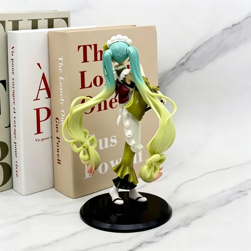 Фото Модные коллекционные фигурки-украшения Hatsune Miku PVC Matcha Parfait Maid Version 20 см: Сексуальная красивая девушка из аниме-игры, сопутствующий подарок №5