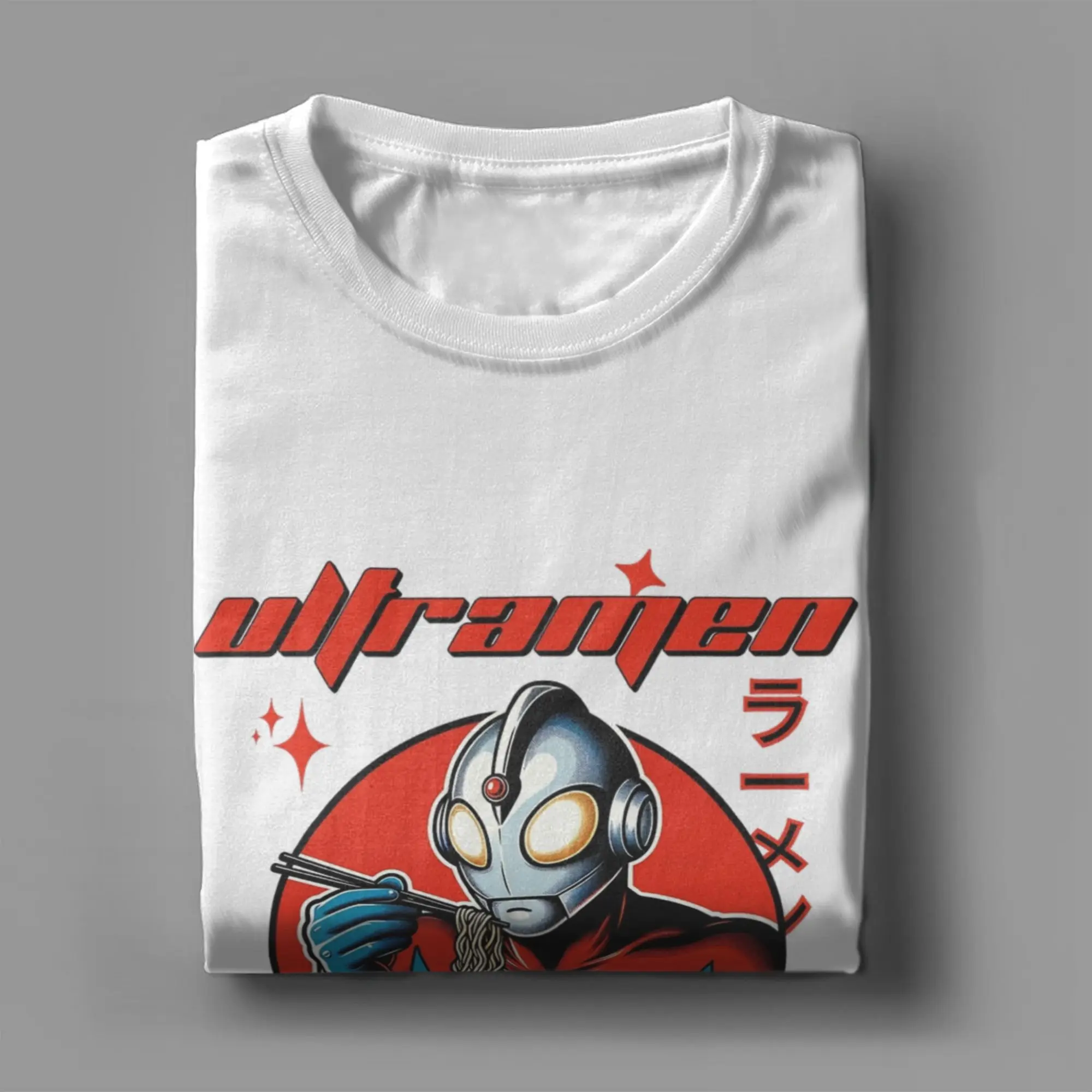 Фото Футболка Ultraman Japan Sci-Fi Funny Noodle Love Ramen для мужчин, хлопковая футболка с круглым вырезом и короткими рукавами, одежда больших размеров №4