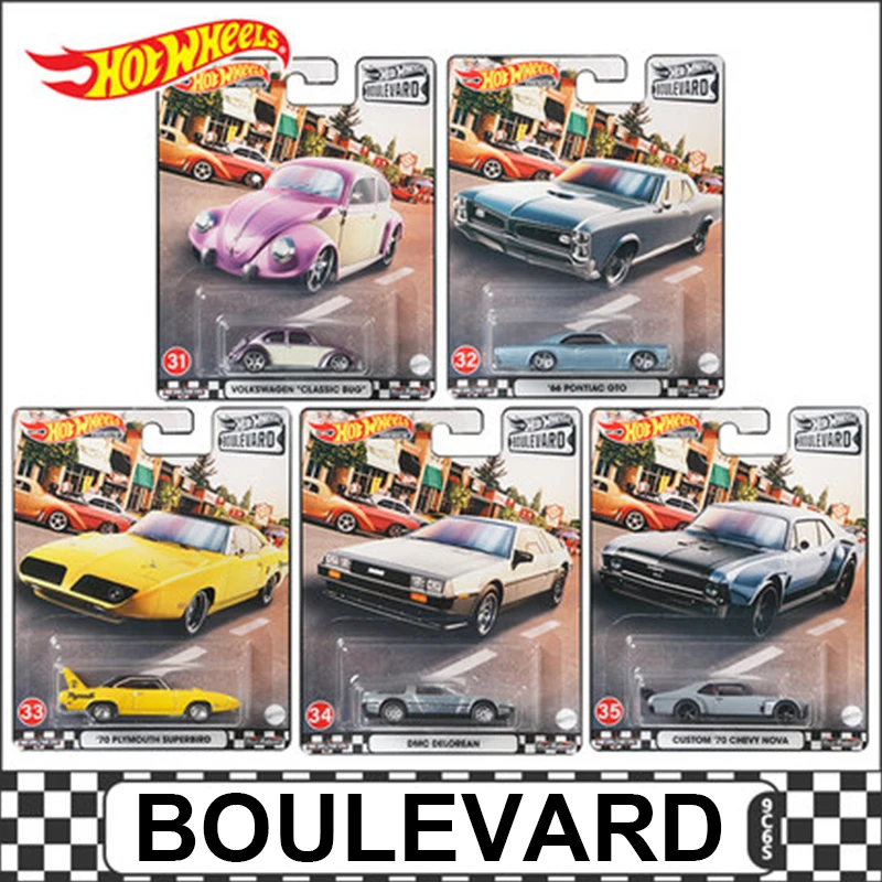 

Original Hot Wheels Premium Car Model BOULEVARD Diecast 1/64 Kid Boys Toys for Children Birthday Gift 66 PONTIAC GTO Collection