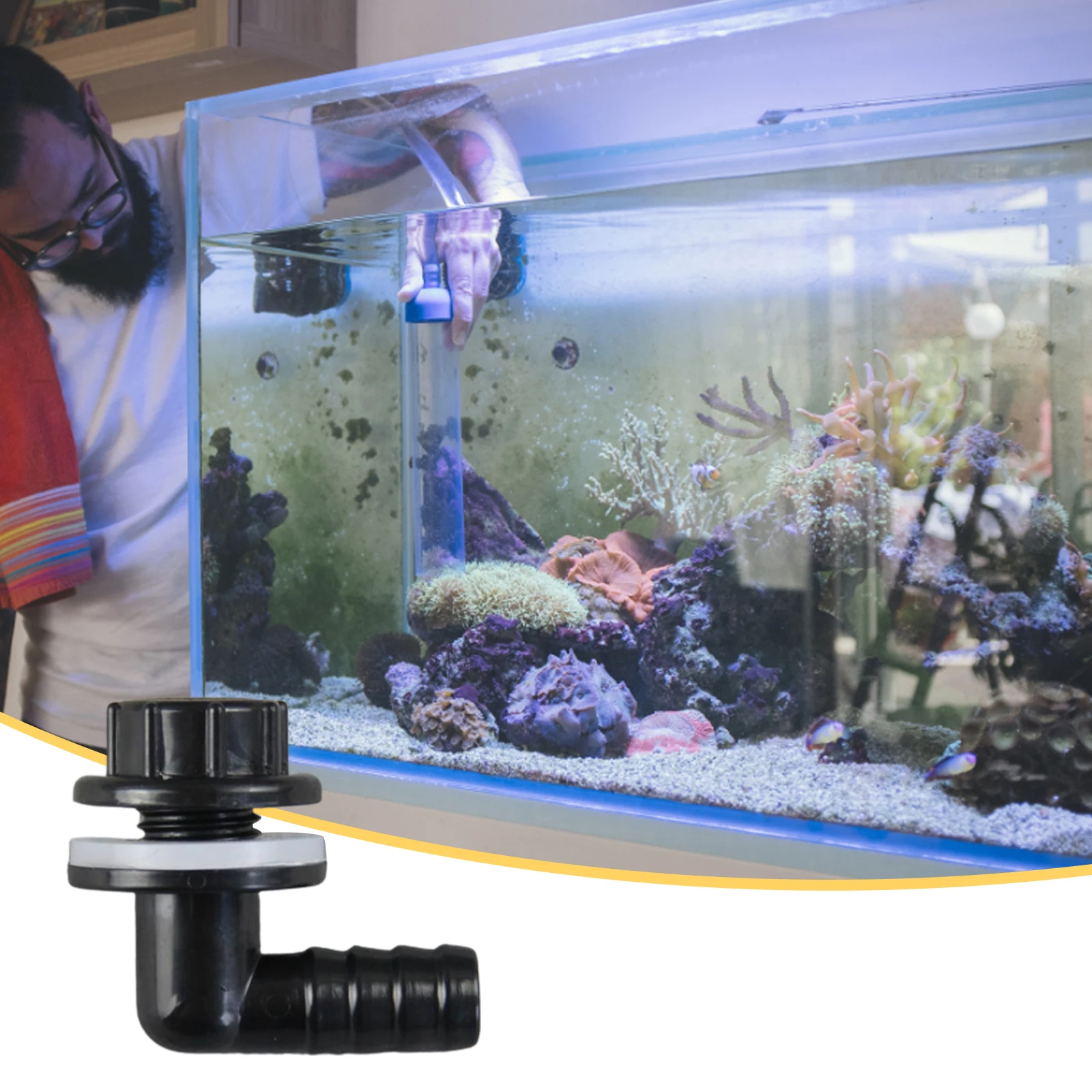 

Соединители локтя из черного ПВХ 90 ° для аквариума