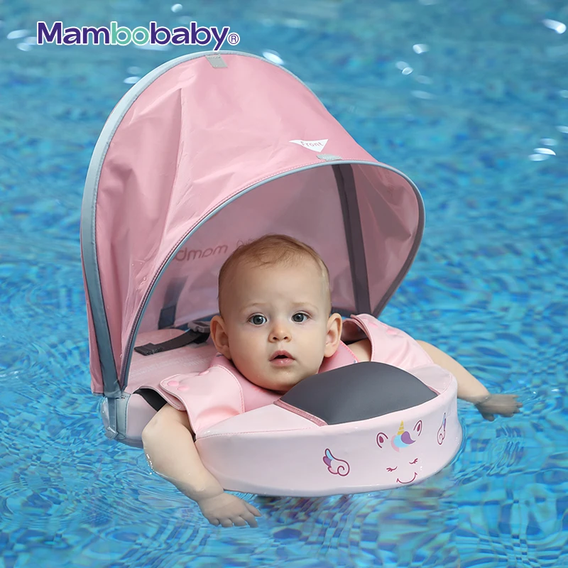 

Mambobaby Baby Float with Canopy Waist Swimming Ring for Infant and Kids Pool Accessories Games Toys 6-18-36 Months 1 2 Years