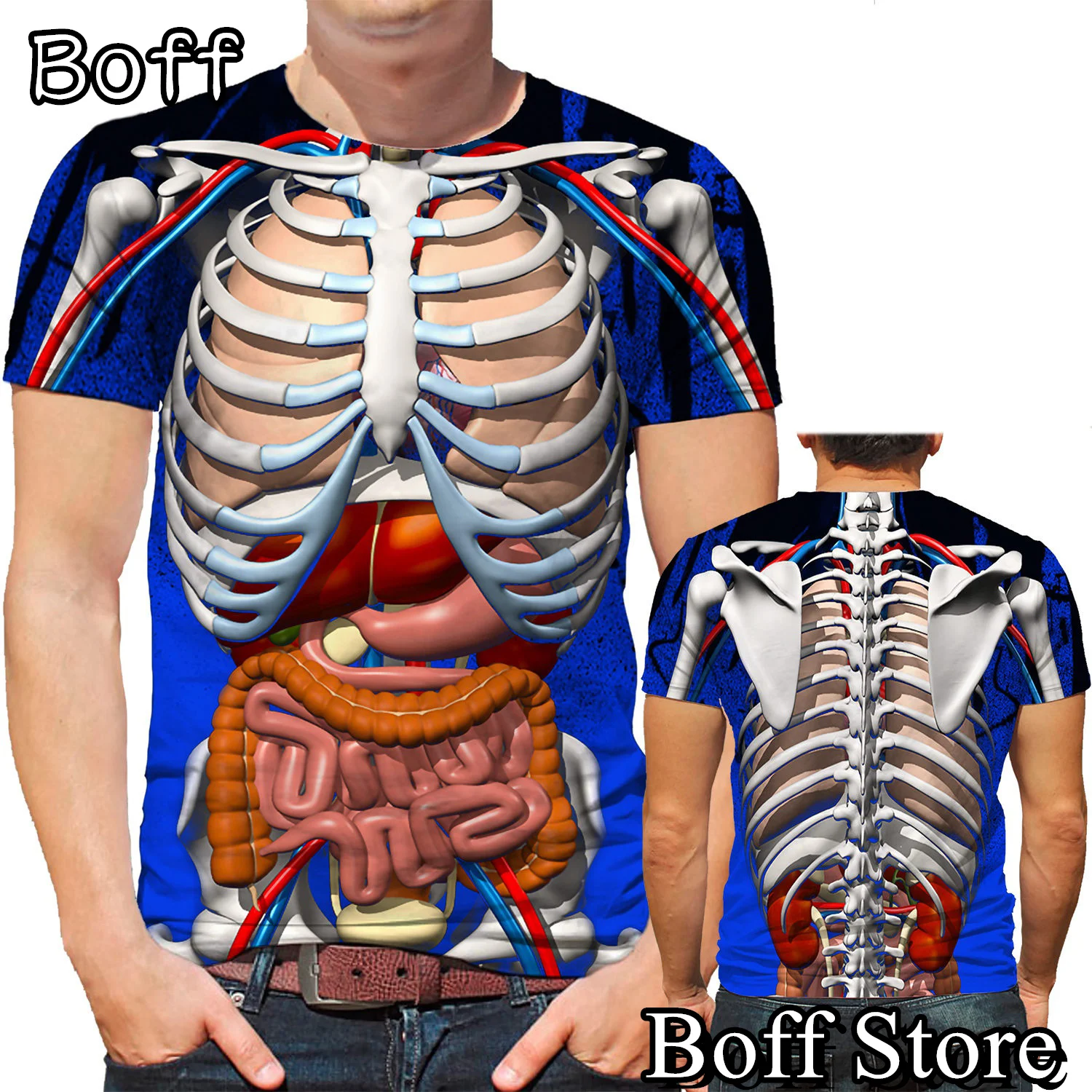 

The Skeleton Printing T-shirt For Men Summer Male O-Neck Tops Tees Casual T Shirt Short Sleeve Clothing Halloween Camiseta