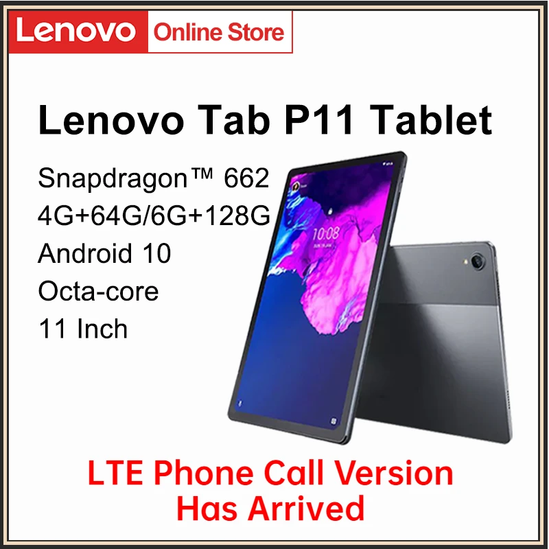 Global Firmware Lenovo Tab P11 / K11 2K LCD Screen Snapdragon Octa Core 4G /6G  64G /128GB Tablet Android 10 Xiaoxin Pad 11 inch