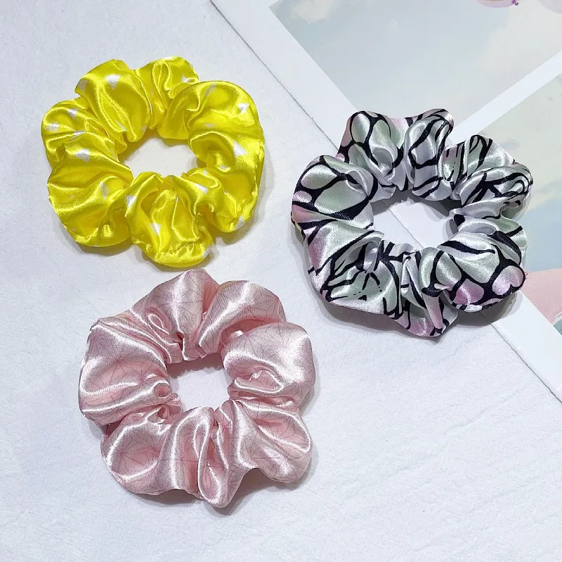 

Simple Large Intestine Hairbands Ponytail Holder Girls Hair Accessories Headwear Plaid Solid Hair Eubber Band Ropes Scrunchies