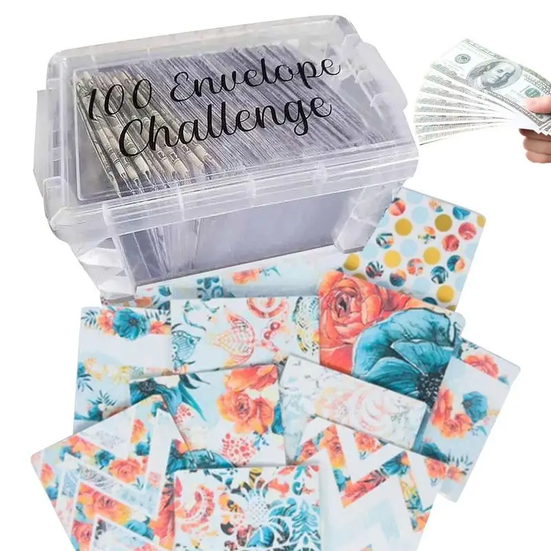 

Envelopes Storage Box Money Storage Box With 100 Envelopes Reusable Money Organizer For Budgeting And Cash Organizer