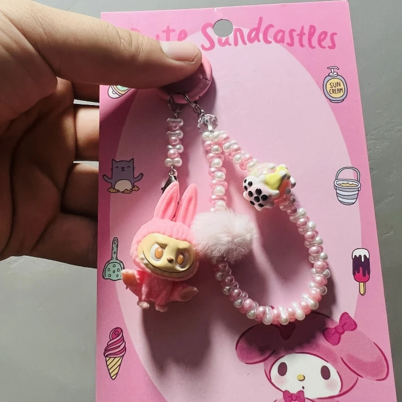 Кукла Labubu виниловая цепочка для мобильного телефона подвеска на рюкзак браслет