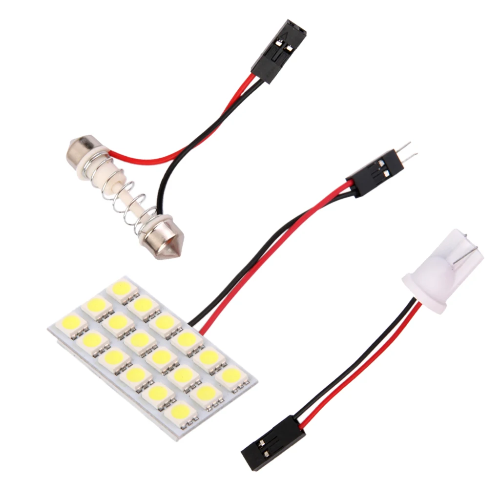 

Автомобильный интерьер, фотопанель, 18 SMD, фотоэлементы, T10, купольная лампа, адаптер BA9S, 12 В