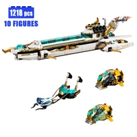 1218pcs hydro bounty submarine mech sub speeder building blocks bricks compatible 71756 model toys for children christmas gifts