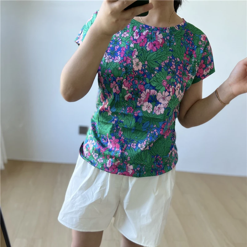 

Женская футболка с коротким рукавом и круглым вырезом, из мерсеризованного хлопка