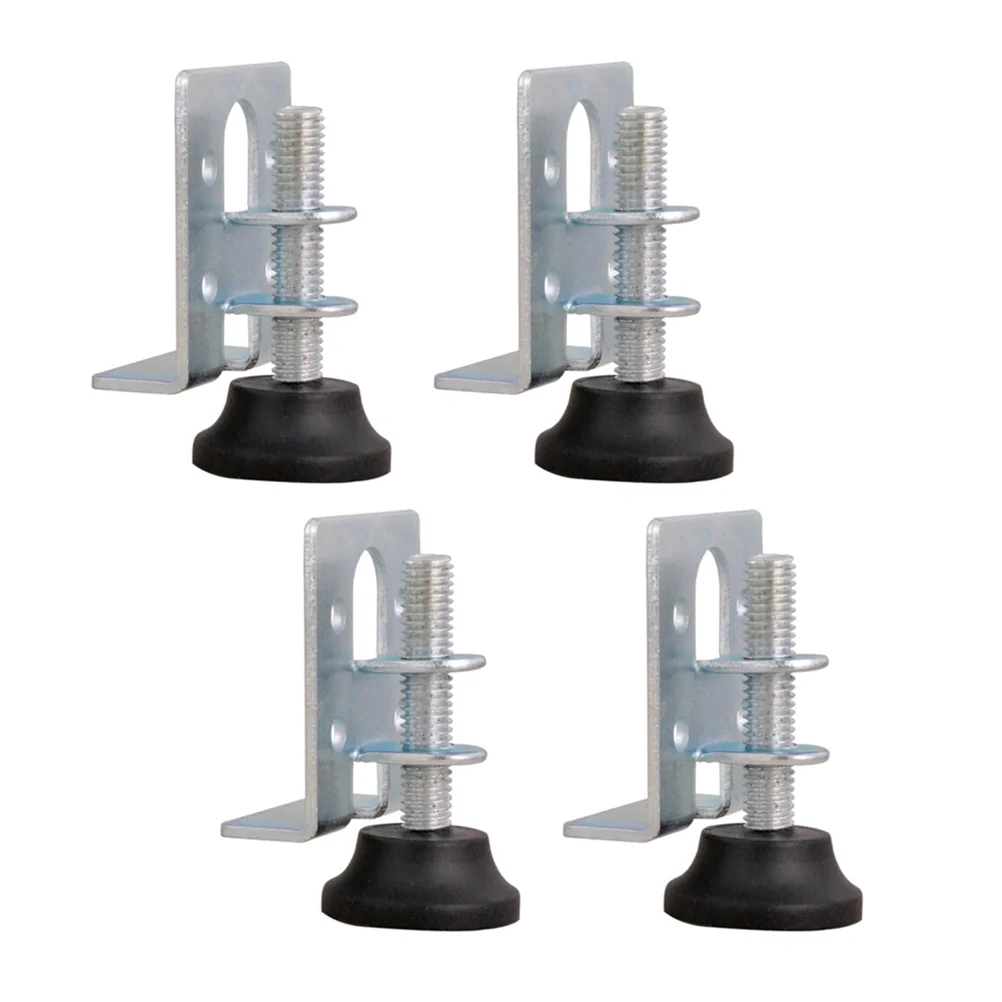 

4 Pcs Furniture Mat Cabinet Accessories Adjustable Legs Feet Corner Bracket Leveler Carbon Steel Galvanized Leveling Work