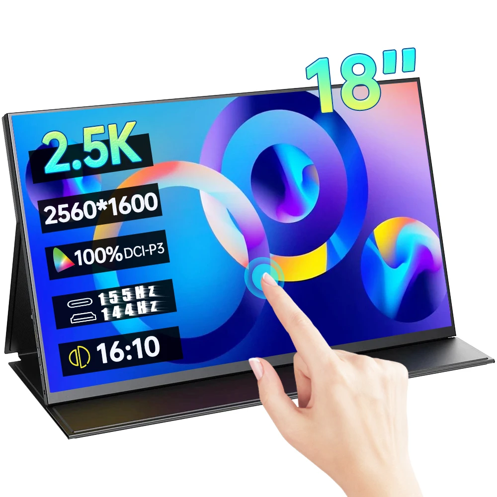 18-дюймовый 2,5K 155 Гц портативный монитор с сенсорным экраном 100% ...