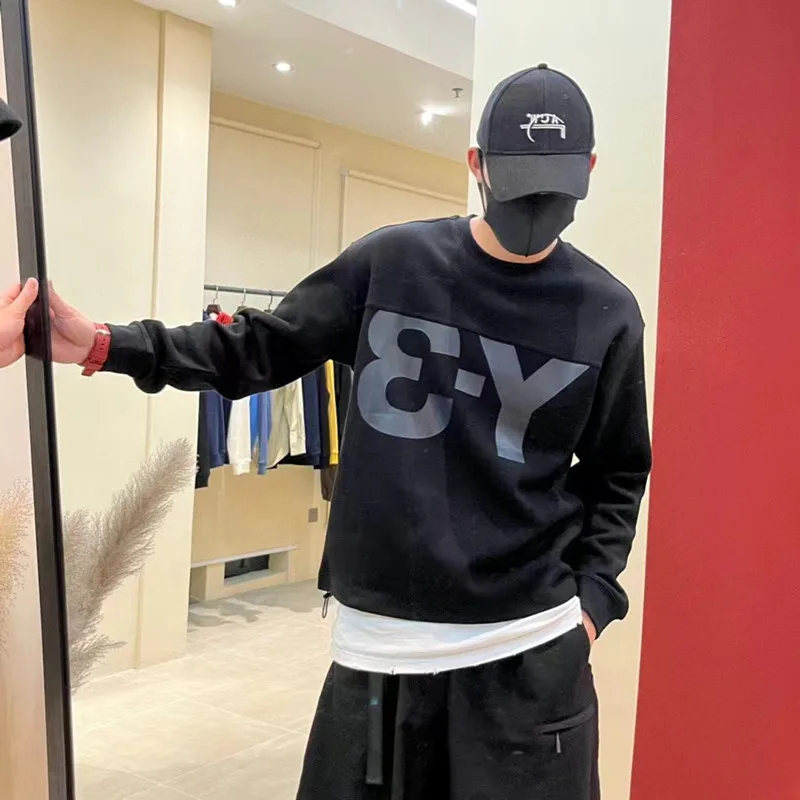 

2023 Autumn Yamamoto Yohji Y3 Large Letter Long Sleeve Hoodie Fashion Sports Casual Y3 Print Pullover Coat Men Pullover