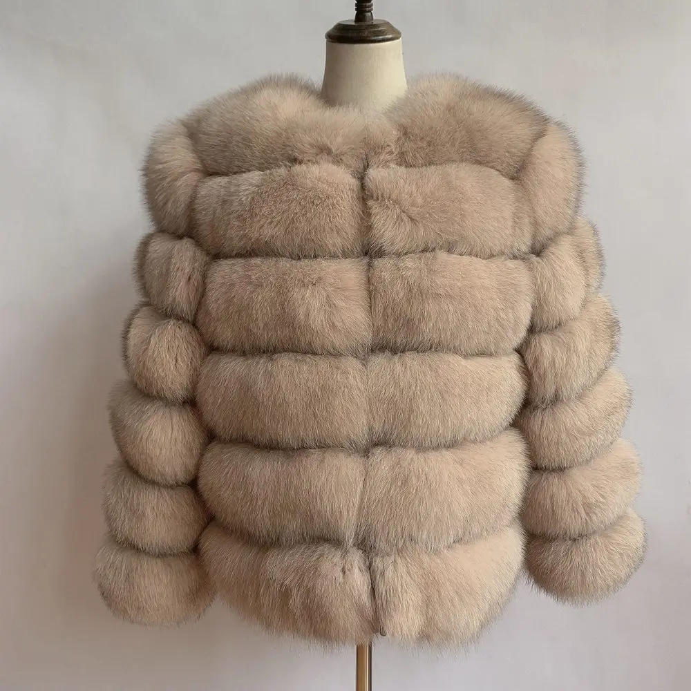 new style real fur coat 100% natural fur jacket female winter warm leather fox fur coat high quality fur vest Free shipping