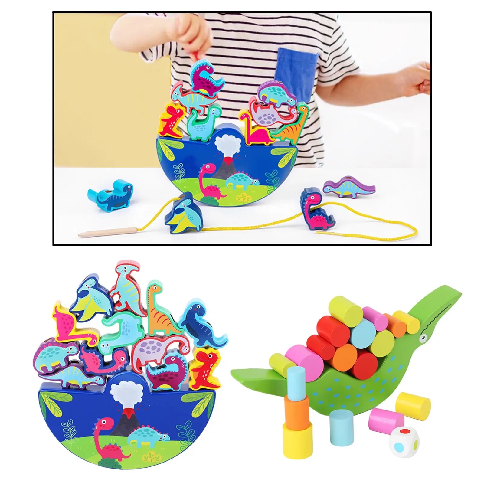 

Cartoon Wooden Balance Game Brain Development Balance Blocks for Boys Girls