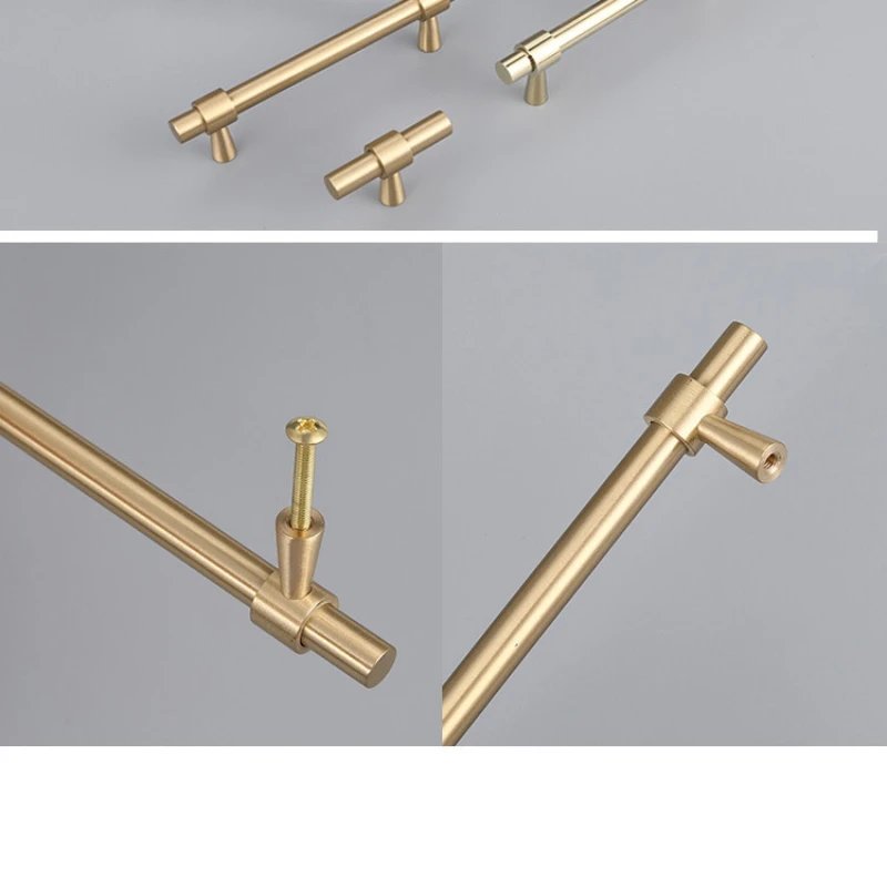 Ручки шкафа из матовой латуни сверхмощные латунные ручки для кухонных ящиков