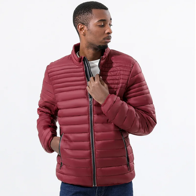 

Winter new style cotton coat men's casual coat large double zipper stand collar cold proof inventory men's cotton coat