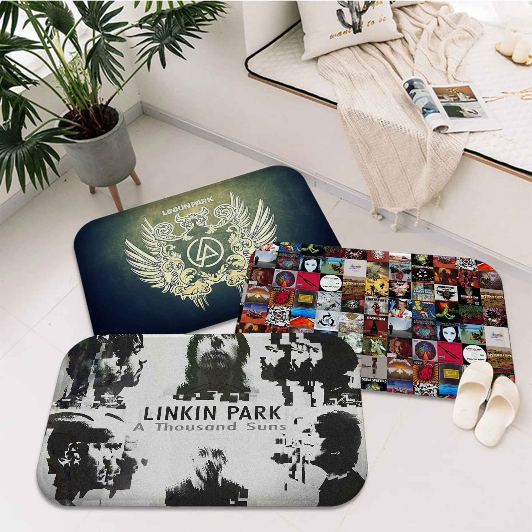 

L-Linkin-Park Room Mats Nordic Style Bedroom Living Room Doormat Home Balcony Anti-Slip Welcome Rug