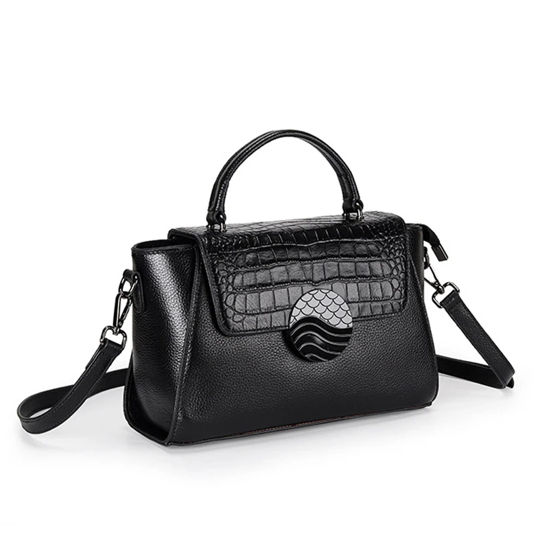 

Fashion Trend Messenger Luxury Designer Handbags Women'S Genuine Leather Boston Casual Vintage Tote Stone Shoulder Bags For Lady
