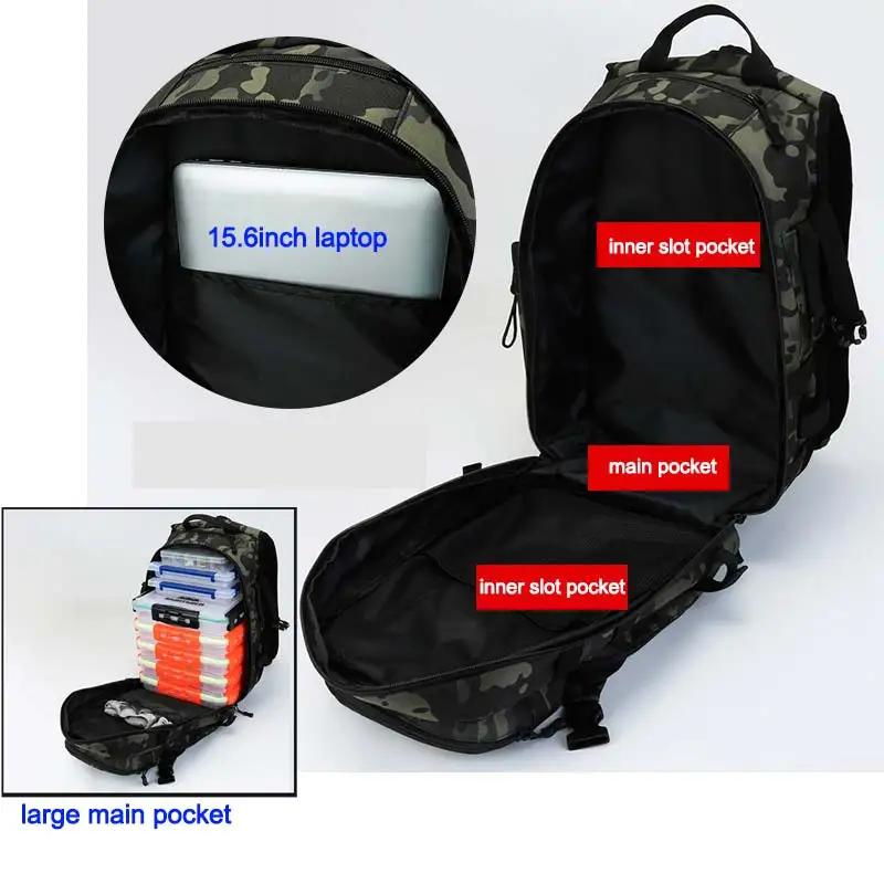 Fishing Lure Rod Box Bag Fishing Gear tackle Bags Climbing Backpack Military Tactical Men Bags Hiking Shoulder Bag New XA308A enlarge