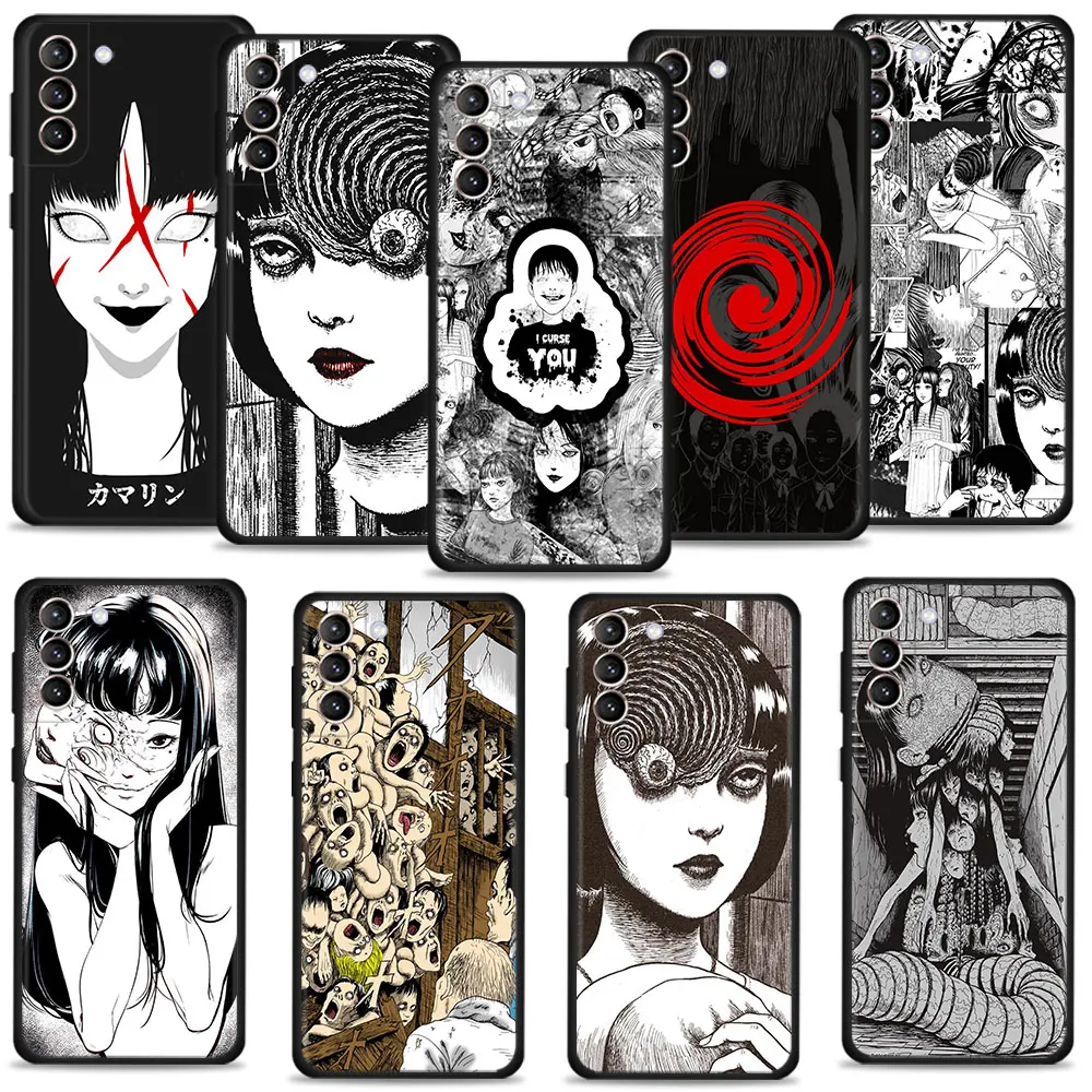 

Para Protection For Samsung S8 S7 S9 S10 S10e S21 Plus S22 Ultra 5G S20 FE 2022 Horror Manga Junji Ito Coque