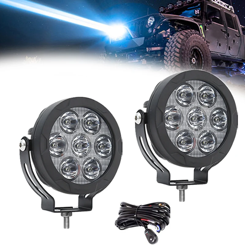 

Newest 4.5 Inch Round LED White Yellow Work Lights Head Foglight For Jeep Motorcycle Offroad Truck Tractor BUS ATV UTV 10-80V DC