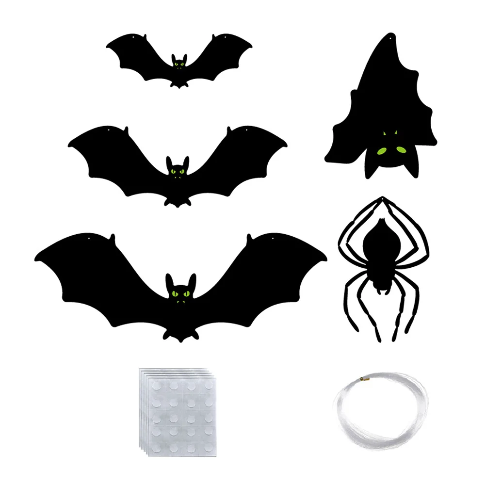 

Glowing Eyed Bat Halloween Layout Decorations Ornaments Yard Hanging Party Bats Props Pp Pendant Ceiling
