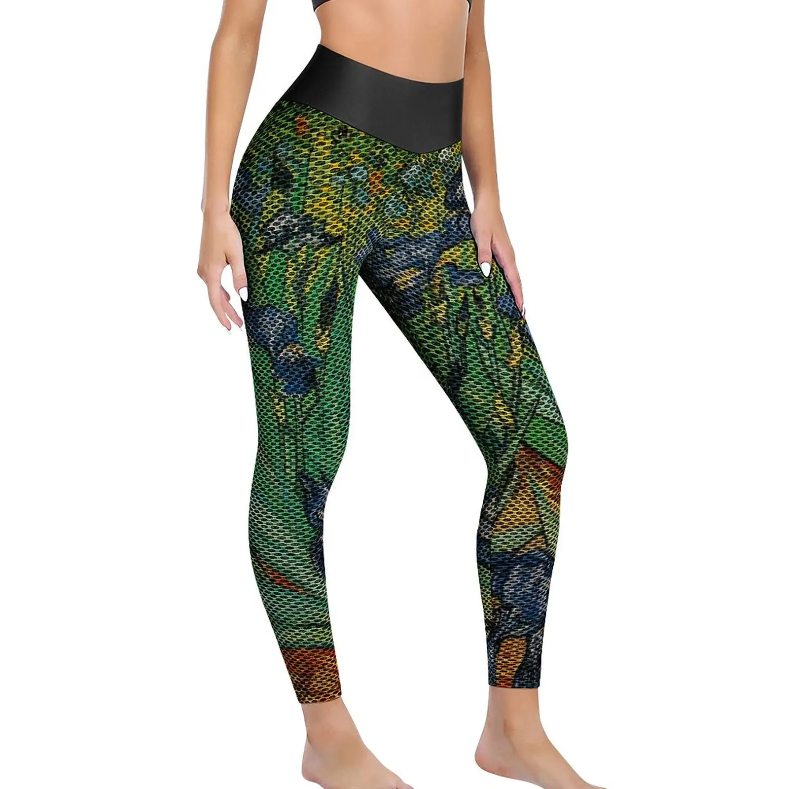 

Irises Yoga Pants Vincent Van Gogh Leggings Sexy High Waist Breathable Yoga Sports Tights Seamless Graphic Workout Gym Leggins