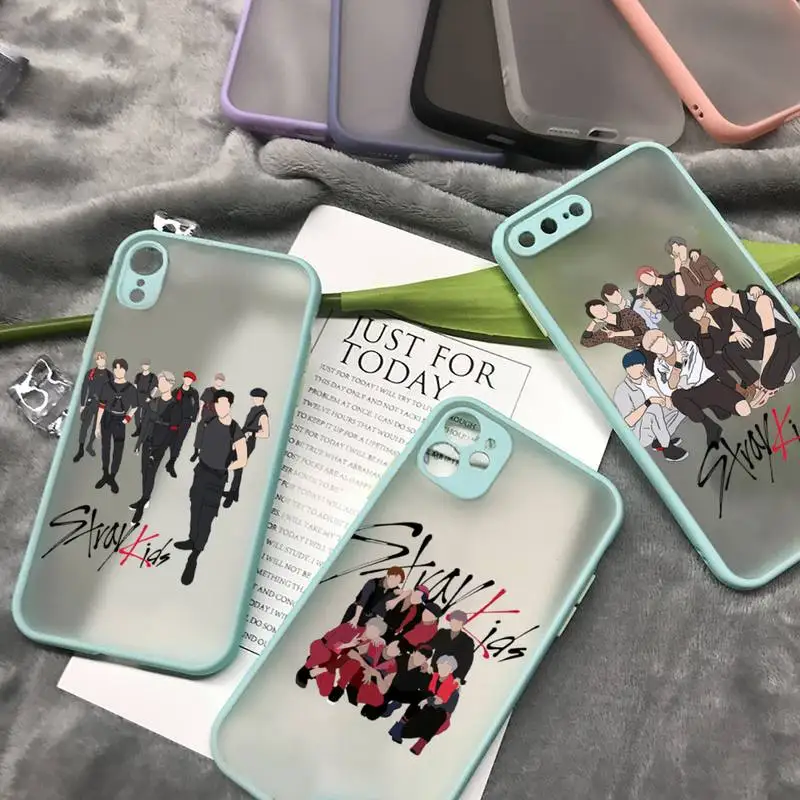 

Hot Kpop Stray Kids Phone Case matte transparent For iphone 7 8 11 12 13 plus mini x xs xr pro max cover