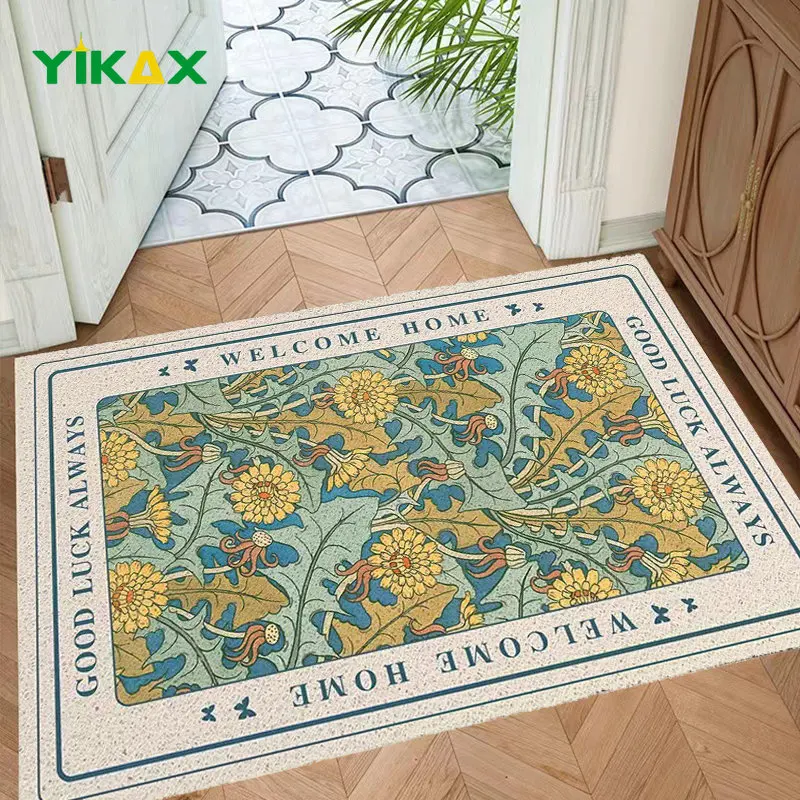 

Door Mat French Vintage Floral Printed Living Room Carpet Anti-slip Waterproof Bath Home Bed Rug For Kitchen Washroom Entrance
