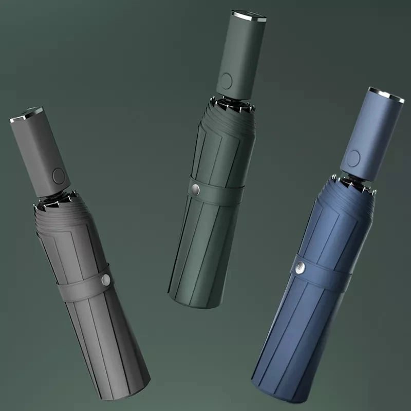 

Automatic Folding Umbrella With Led Light Windproof Large Rain Umbrellas Portable Outdoor Parasol For Men Women