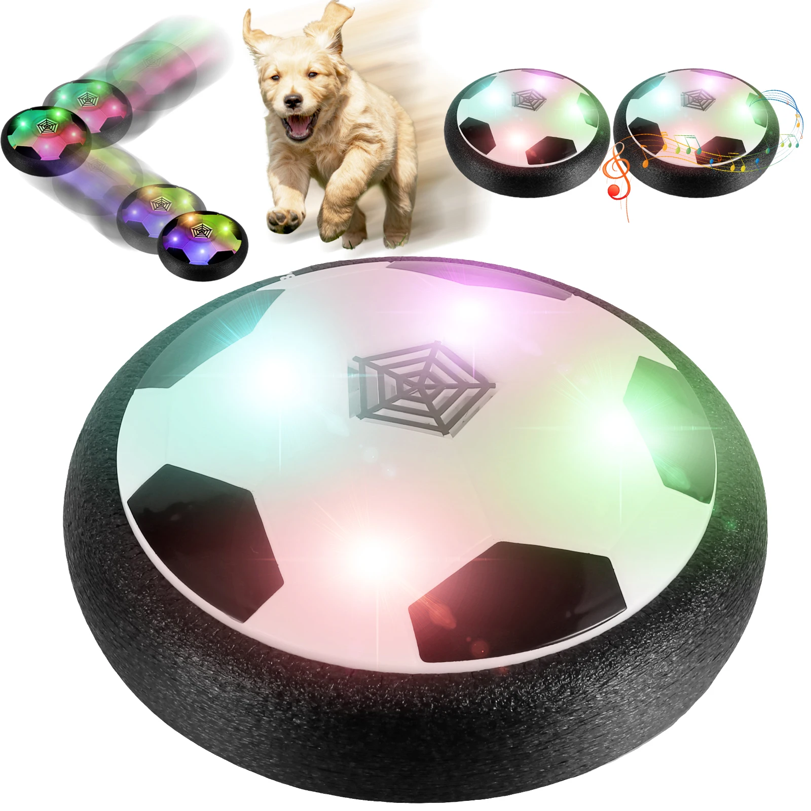 

Floating Soccer Ball Indoor Air Power Football with LED Lights Music and Safe Foam Bumper Air Power Soccer Ball Creative Indoor