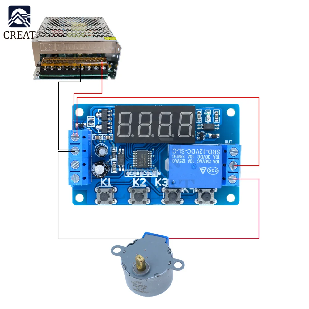 DC 12V Timer Delay Relay Digital LED Display Programmable Multi-Function Trigger Time Circuit Control Cycle Switch PLC Module |