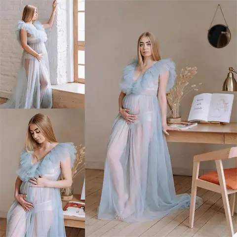Фатиновое платье для фотосъемки беременности Мягкая сетчатая юбка сексуальная пижама перспективная одежда реквизит для студийной фотосъемки