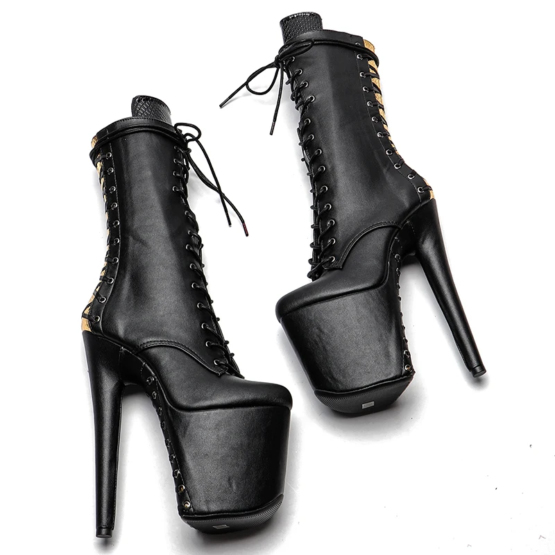 Leecabe 20CM/8Inch matte upper  boots heel platform  ankle sexy  boots model nightclub super high heel   4B