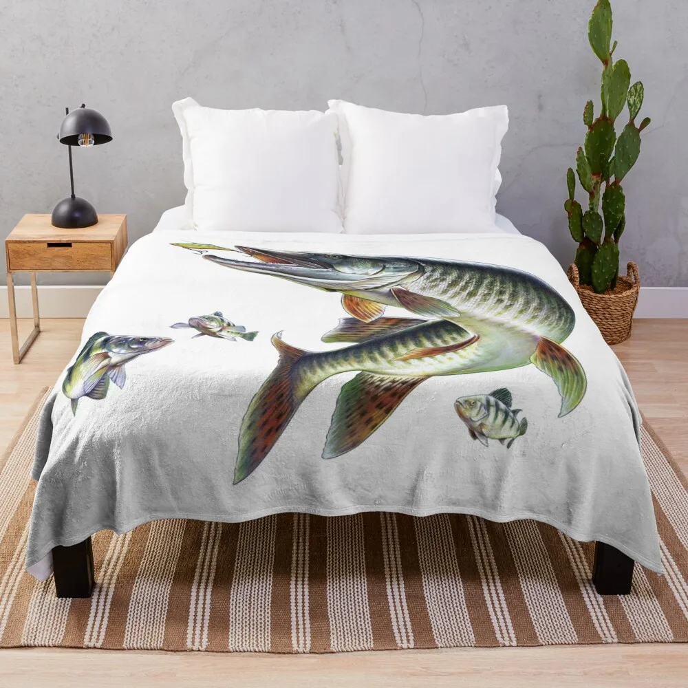 Одеяло Muskie Fishing Retros тяжелое одеяло для сна