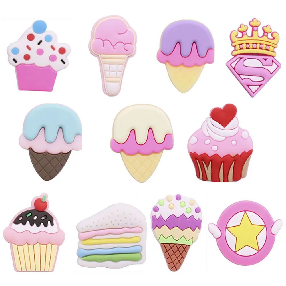 1pcs New Icon Badge Breastpin Silicone Brooch Children's  Fashion DIY Jewelry  Insignia Dessert Ice Cream And Cake Gifts For Kid