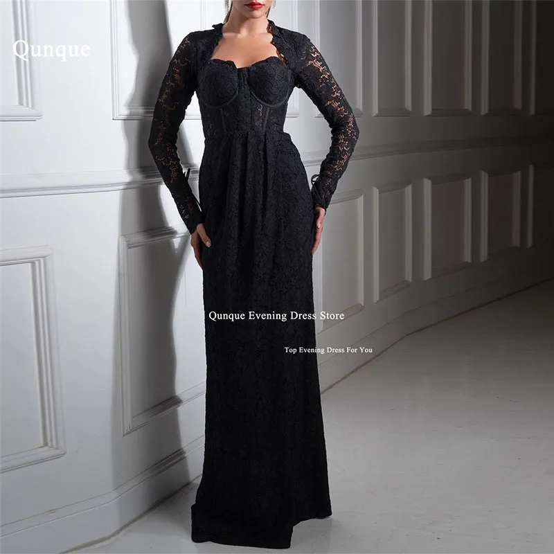 Qizzato Полные кружевные платья для выпускного вечера Индивидуальные аппликации с