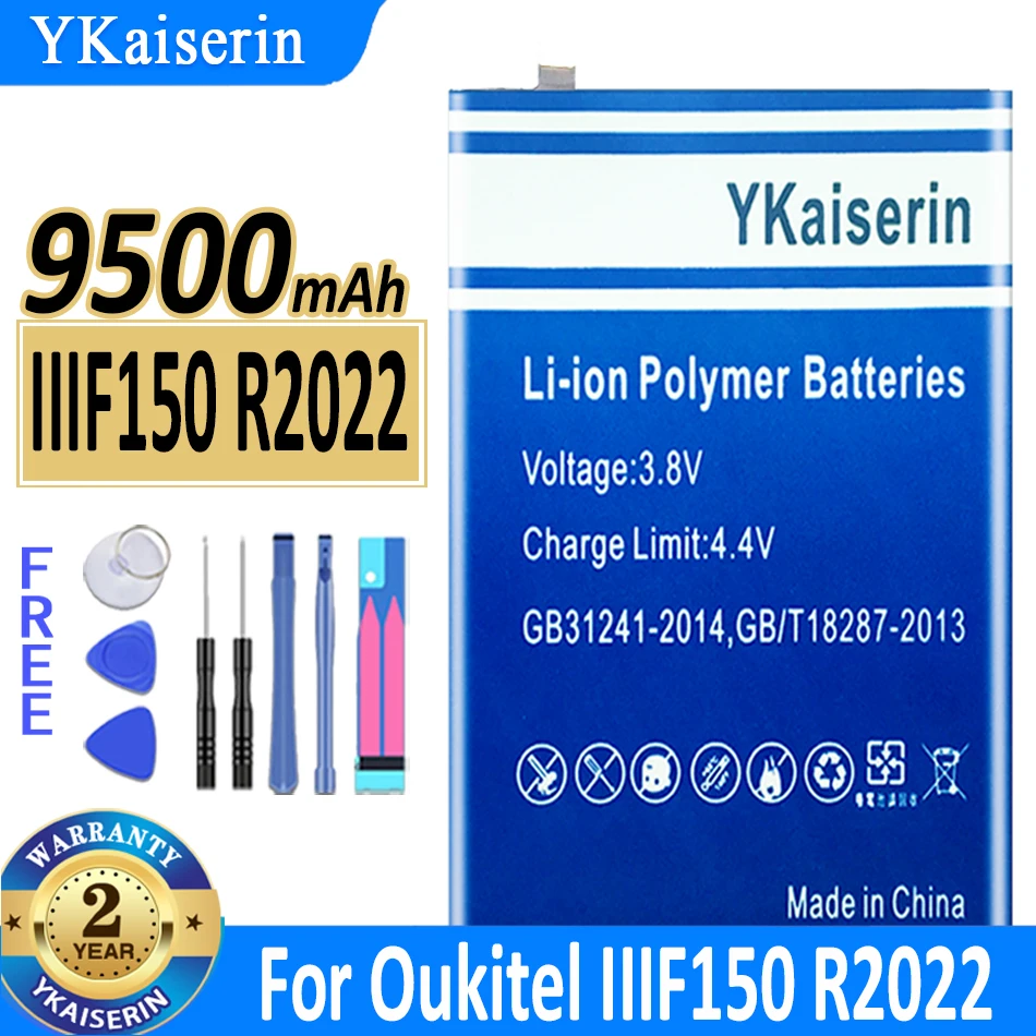 

YKaiserin 9100mAh~9500mAh For Oukitel F150 B2021 For Oukitel IIIF150 R2022 R2022 Mobile Phone Battery Batterij