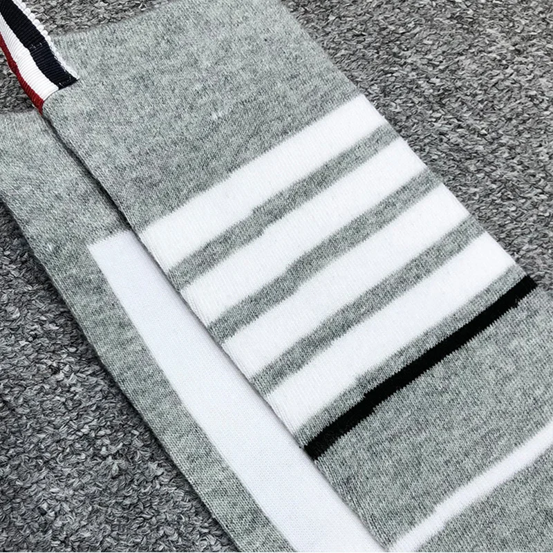 3 pairs of TB striped yarn-dyed socks for men and women in the tube casual wild winter warm ins in the tube socks tide brand