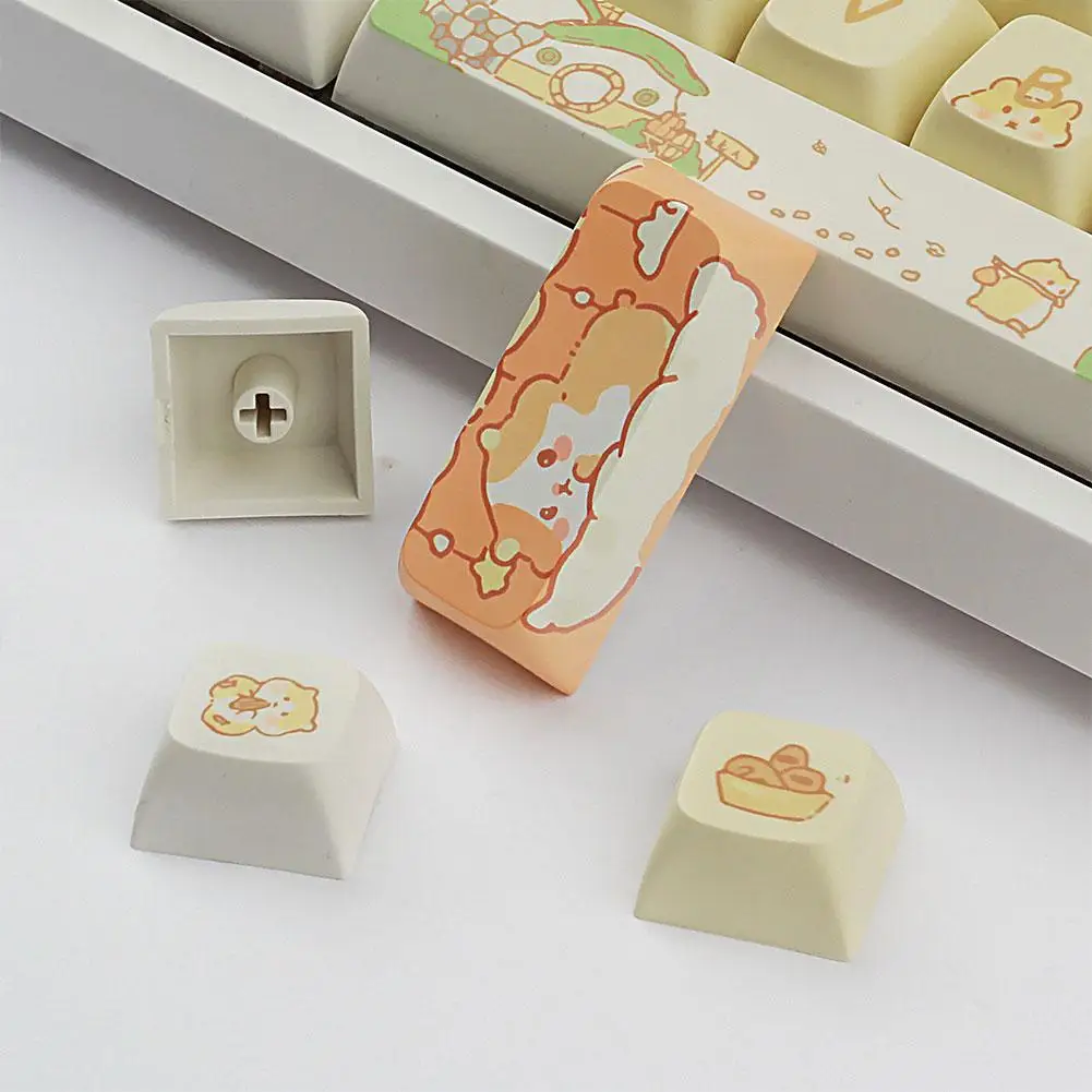 

XDA Keycaps PBT Cute Hamster Milk Yellow Personalized Keycap 141 Key For Mechanical Keyboards (61, 64, 68, 84, 87, 98, 104, B0E2