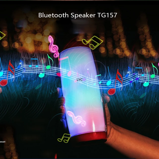 TG157 Wireless Bluetooth Speaker Portable Speaker Wireless Bass Column Waterproof Outdoor Speaker Support AUX TF Subwoofer LED 3