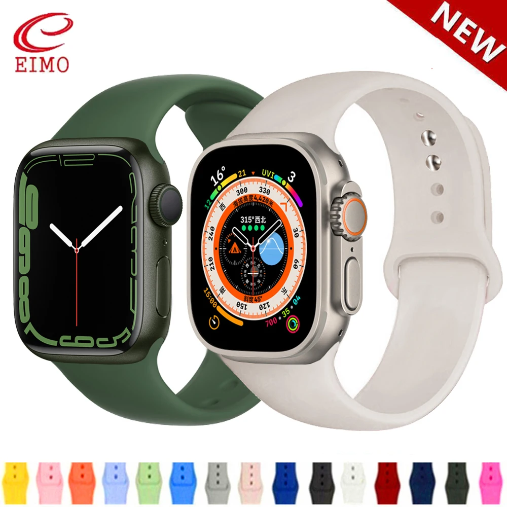 

Silicone Strap For Apple Watch Band 44mm 40mm 49mm 45mm 41mm 38mm 42correa bracelet iwatch series 9 8 se 7 3 4 5 6 Ultra 2 bands