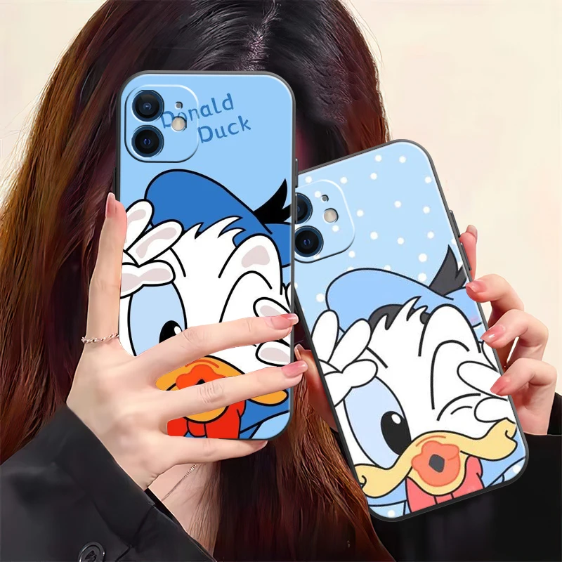 

Disney Mickey Mouse Phone Case For iPhone 13 12 11 Pro 12 13 Mini X XR XS Max SE 6 6s 7 8 Plus Funda Back Black Coque